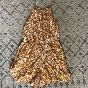 Old Navy orange and white romper